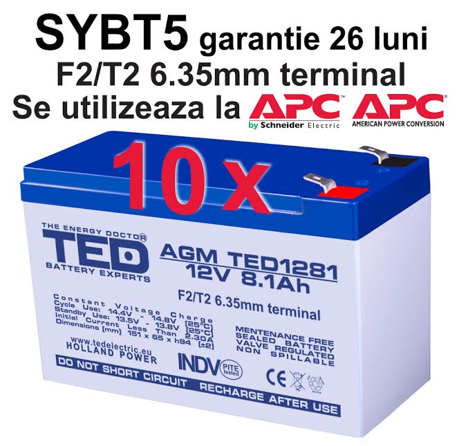 Acumulatori compatibili APC SYBT5 din Olanda